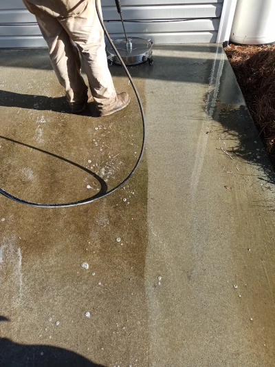 Pressure Washing in Progress